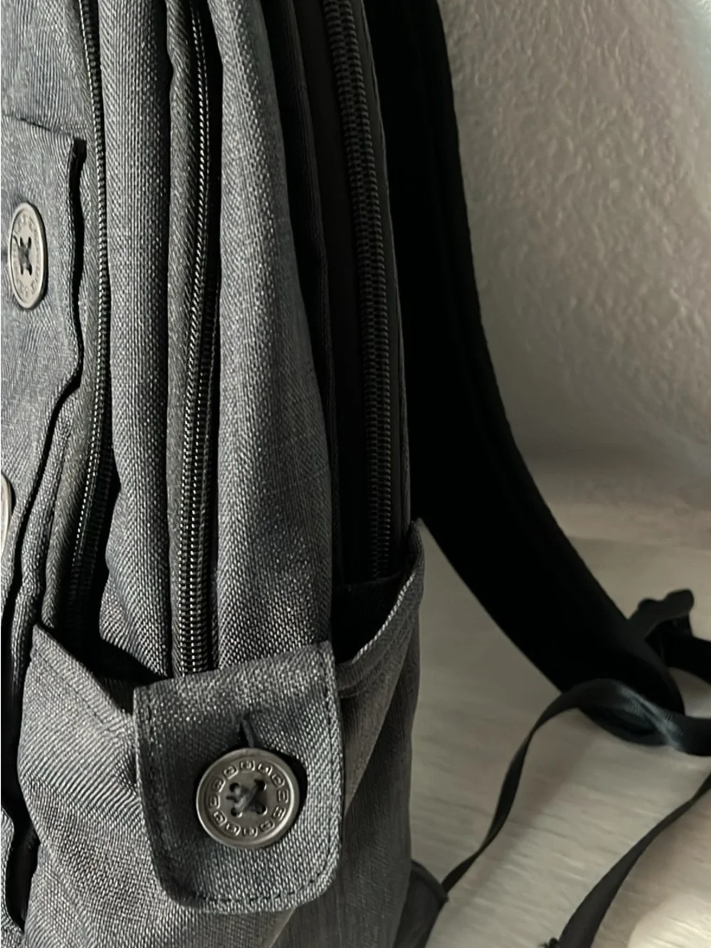 Epson Charcoal Gray Men's Backpack with Button Accent